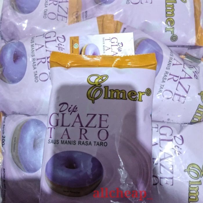 200gr DIP GLAZE ELMER TARO SAUS CAIR TOPPING DONAT MANIS RASA TALAS 200GR