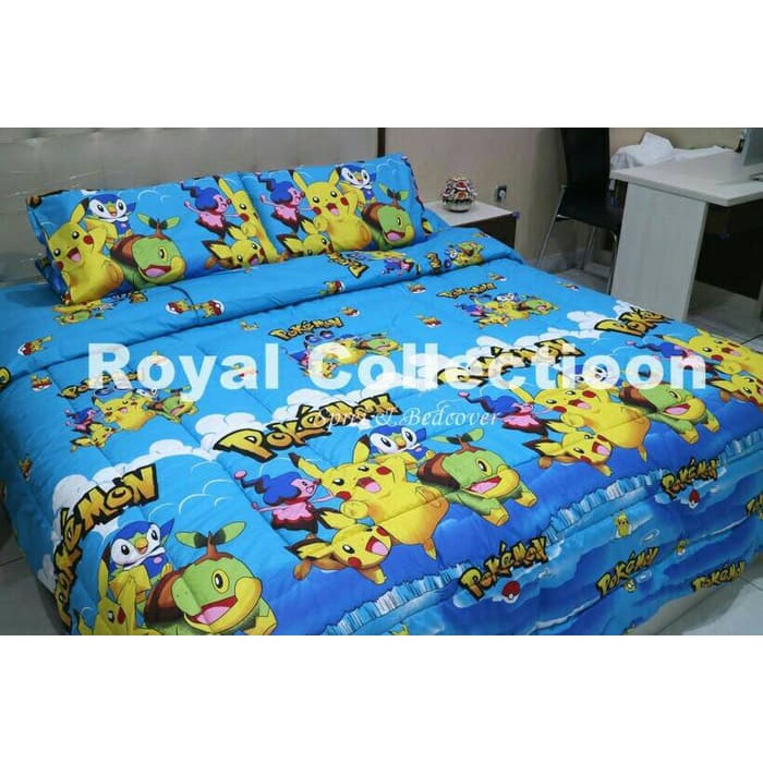 Promo SPREI UK 180X200X26 POKEMON BIRU Berkualitas