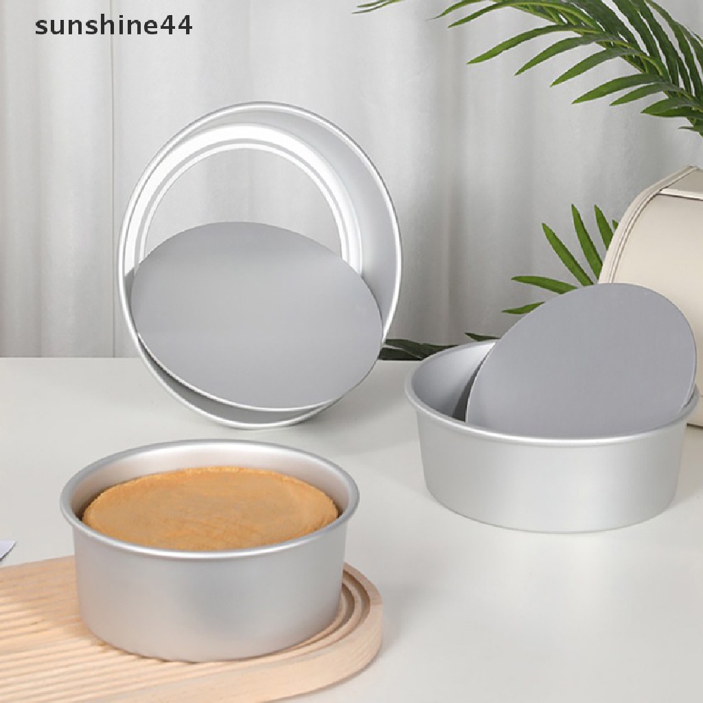 Sunshine Cetakan Kue Bulat 4 / 5 / 6 / 7 &quot;Bahan Aluminum Anti Lengket Bagian Bawah Bisa Dilepas