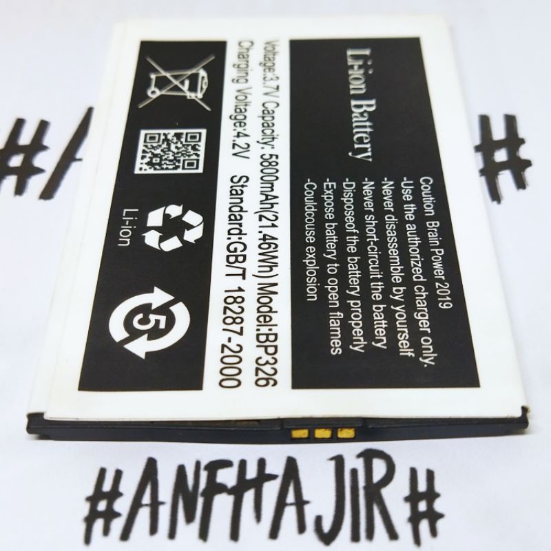 BATREI BATERAI BATTERY BATTERRAY BELLPHONE BRISK MORI KUNING TENGAH BP326 BP 326 ( 5800 mAh ) ORIGIN