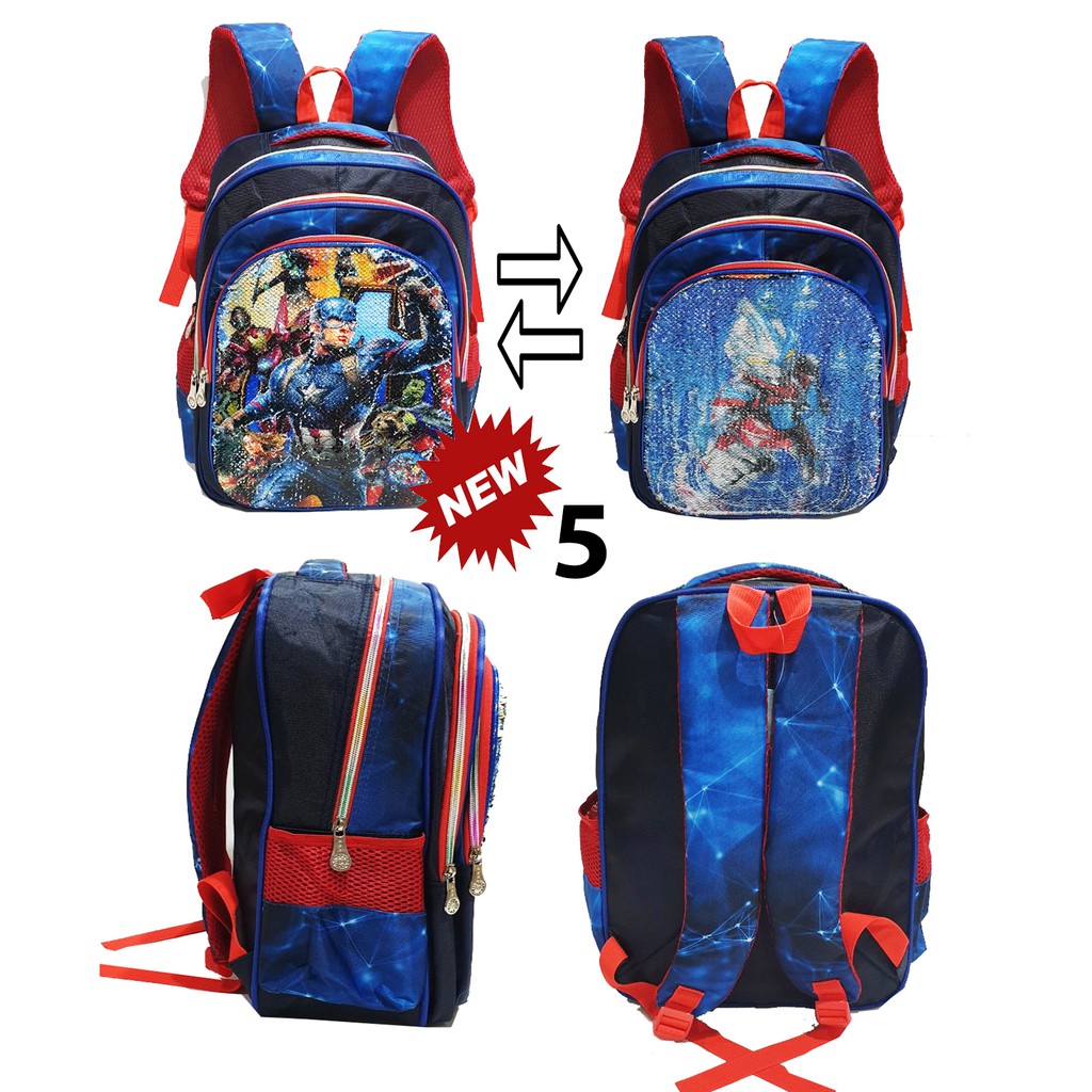 TERMURAH TAS Ransel Anak SD Sequin USAP Berubah Gambar Anak Cowok -1533