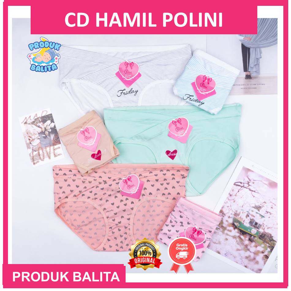 CD Bumil Celana Dalam Ibu Hamil Polini CD Hamil Termurah Ukuran XL D Undies Hamil Low Waist Maternity Panty 3908