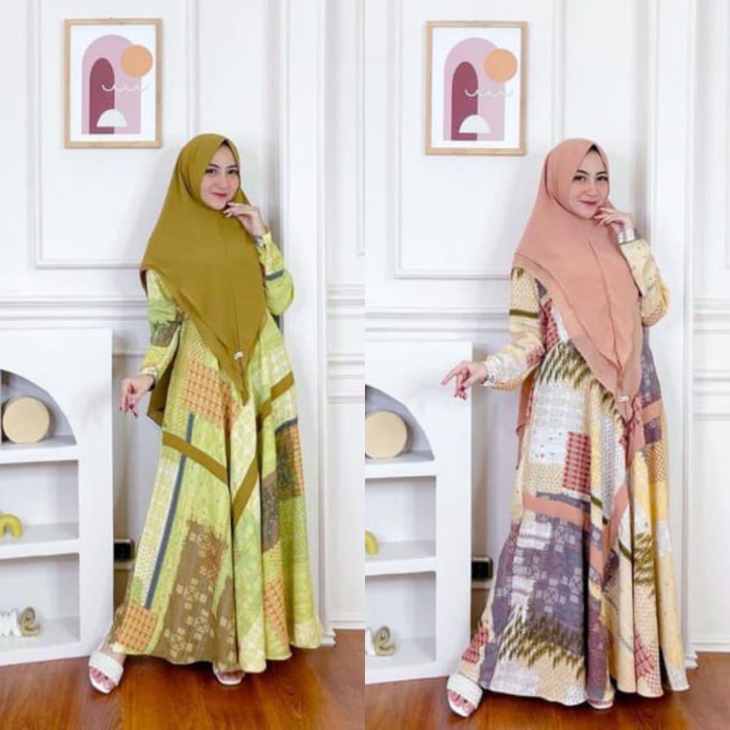 Fashion muslim dewasa Ellora set syari Gamis set wanita Dress muslim syar'i dewasa Pakaian muslim de