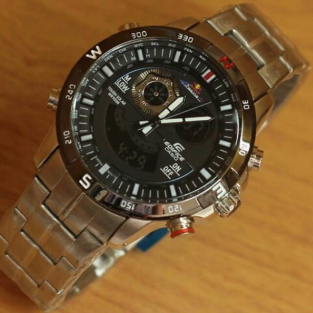 Jam tangan casio edifice redbull racing chine silver blacj