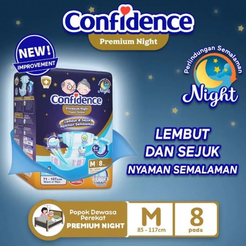 Confidence Premium Night M8 - Confidence Popok Perekat Premium M 8