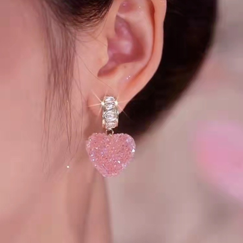 Anting Tusuk Bentuk Hati Lucu Untuk Wanita