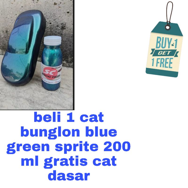BUY ONE GET ONE FREE.CAT BUNGLON 3 WARNA BLUE GREEN SPRITE 200 ml by scp