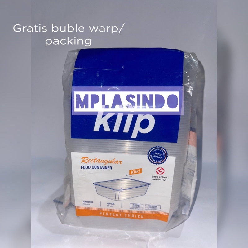 KIIP THINWALL 750ml FOOD CONTAINER RECTANGULAR isi 25pcs
