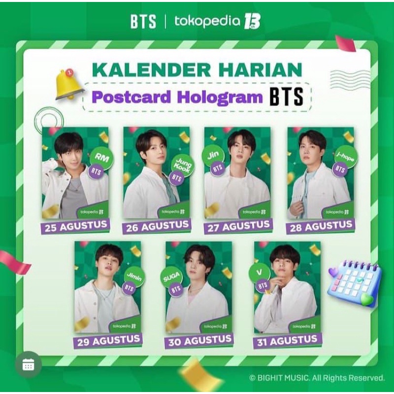 [READY] Postcard BTS Hologram Toko Hijau