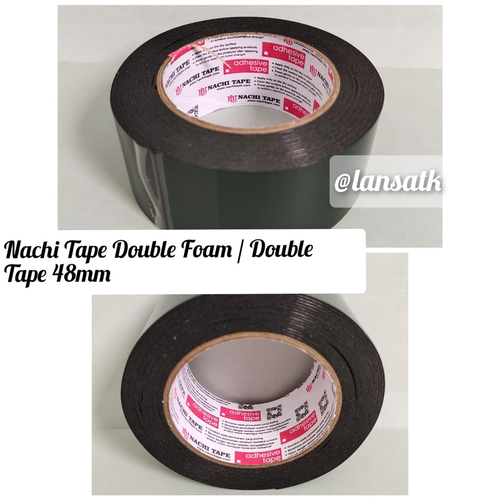 DOUBLE FOAM / DOUBLE TAPE NACHI 48mm 2" (ISONACHI) tebal double  tape empuk
