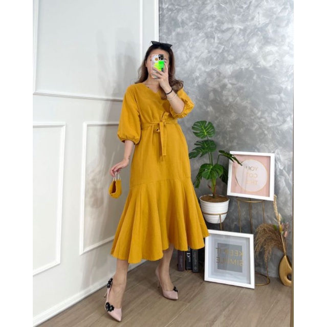 CARMELIA DRESS - DRESS WANITA LENGAN PENDEK