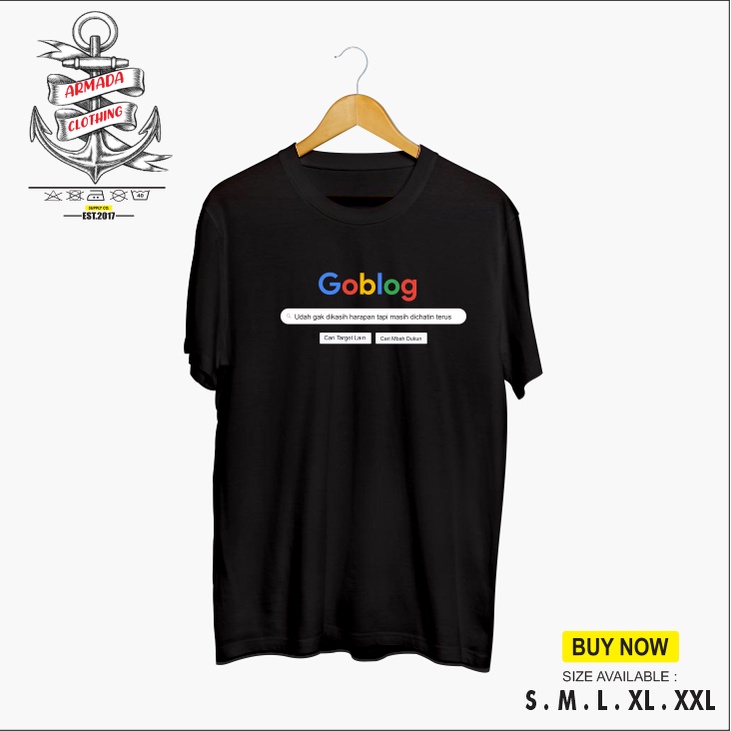 Kaos Baju Kata Unik GOBLOG Logo Google Plestan Lucu - Armada Cloth