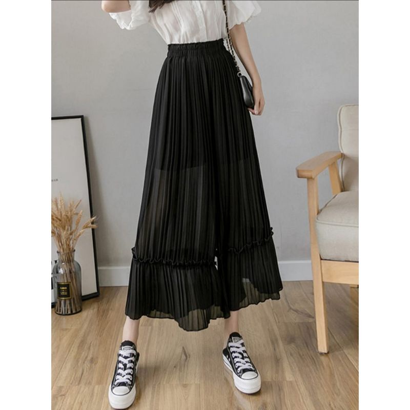 MDLV ~ 1532 LUZZEL WIDE LEG PLEATED PANTS CELANA KULOT CHIFFON CELANA KOREA CELANA PREMIUM IMPORT