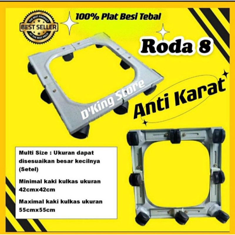 Roda Kulkas tatakan kulkas/mesin cuci 8 roda