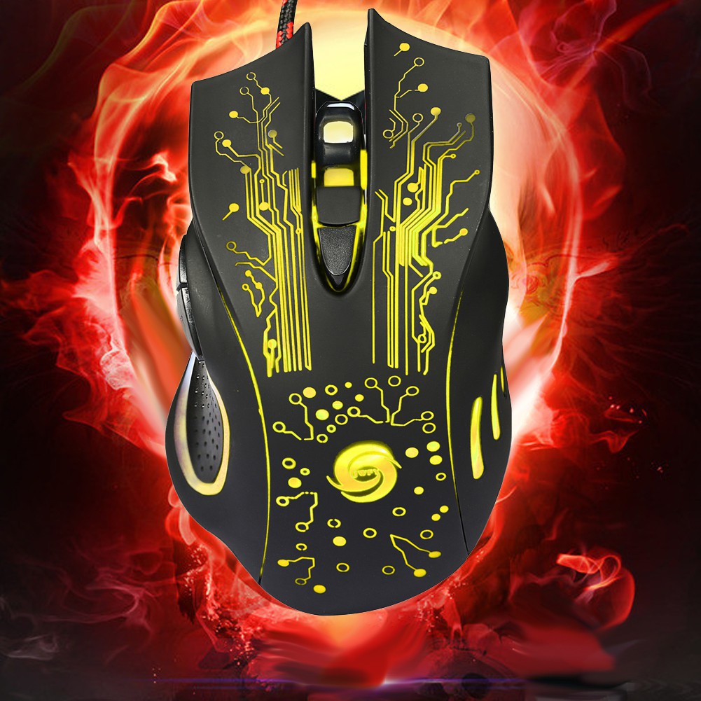 Mouse Gaming Pro Kabel USB Optical 3200DPI 6D Warna PC Laptop