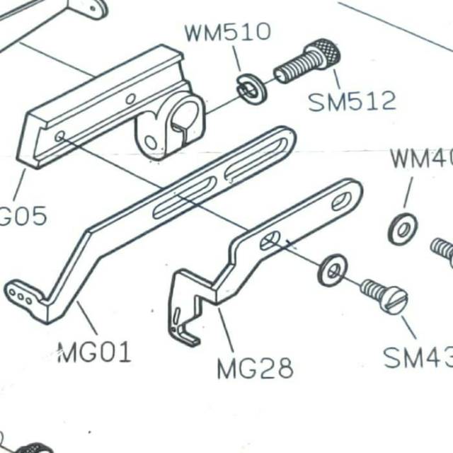 Jalur Benang ZigZag - Thread Guide MG28 Asli Siruba