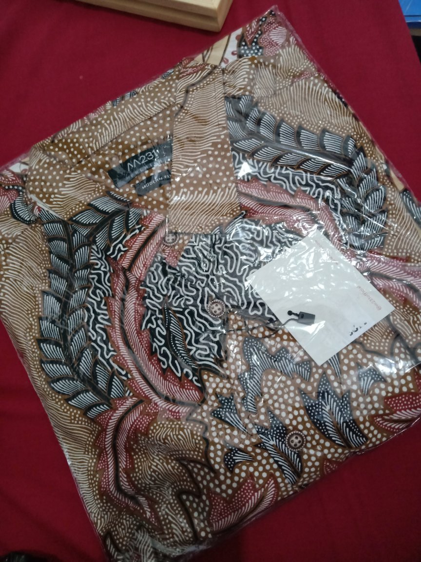 M231 Kemeja Pria Batik Panjang Coklat 1491b