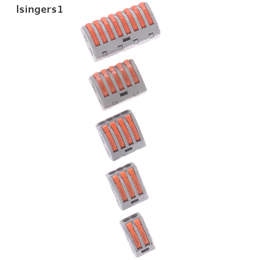 (lsingers1) Blok Terminal Sambungan Kabel Listrik 2 / 3 / 4 / 5 / 8 Way Reusable