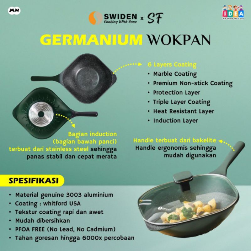 [Ready] Swiden Germanium Wokpan wajan anti lengket