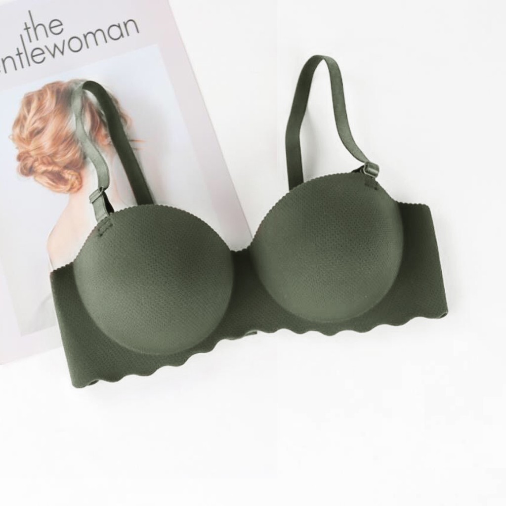 Blackpink Bra Seksi Push Up Invisible BH Bralette Strapless Pakain Dalam Wanita 1129-GREEN
