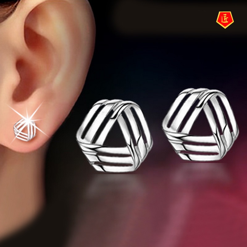 [Ready Stock]Creative Cute Silver Stud Earrings