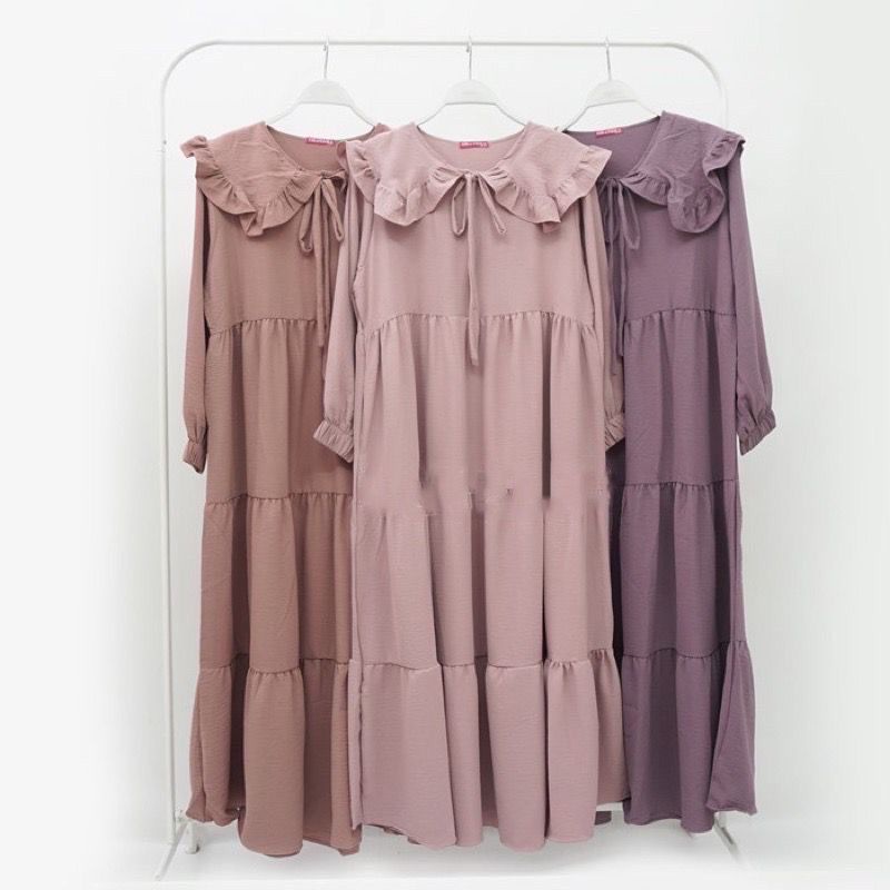 1KG MUAT 3PCS | LEVO MIDI DRESS RUFFLE LD 110 AIRFLOW HIGH GRADE OOTD HARI RAYA FASHION GROSIR WANITA TERMURAH