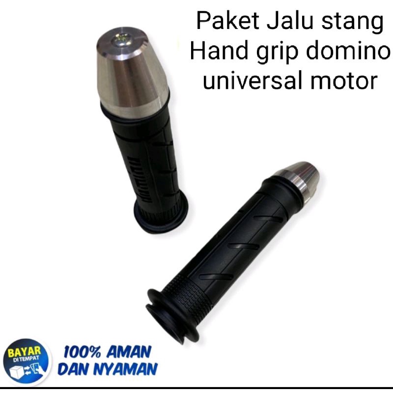 Paket promo Jalu stang crome+Hand grip gas Domino universal motor NMAX AEROX PCX ADV VARIO DLL