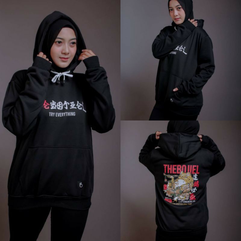 Jaket Sweater Hoodie Pria Wanita Oversize Flece Tebal Pakaian Sweatshirt Korean Style Hudie Hodi