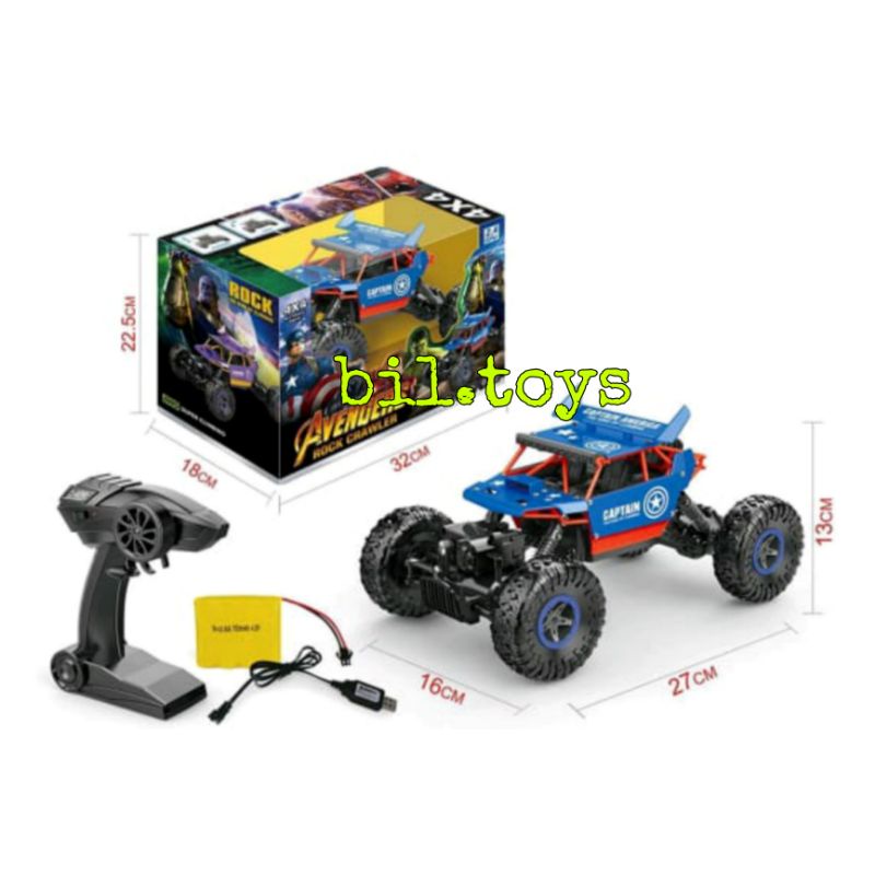 MAINAN ANAK LAKI LAKI MOBIL REMOT CONTROL AVANGERS RC 4WD OFFROAD ROCK CRAWLER CLIMBING 2.4GHZ