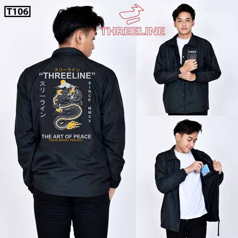 NEW MODEL JAKET BOMBER URBAN PRIA/WANITA (UNISEX)-Coach Naga Hitam