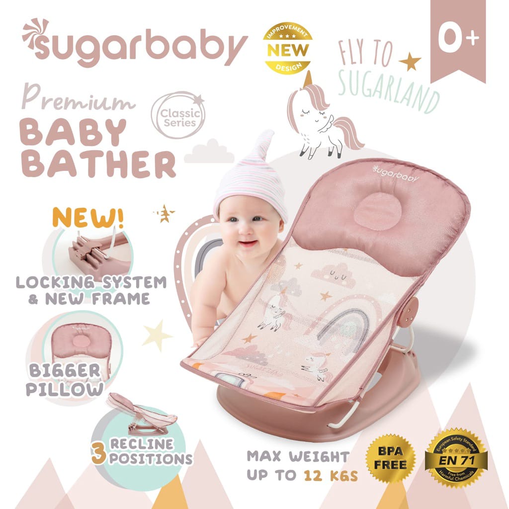 Deluxe Baby Bather Sugarbaby Bouncer 0+ Month / Bak Tempat Mandi Bayi Sugar baby SNI