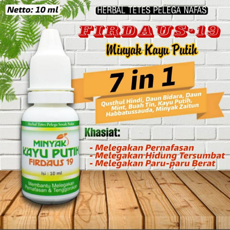Minyak kayu putih FIRDAUS-19 Herbal tetes pelega sesak nafas