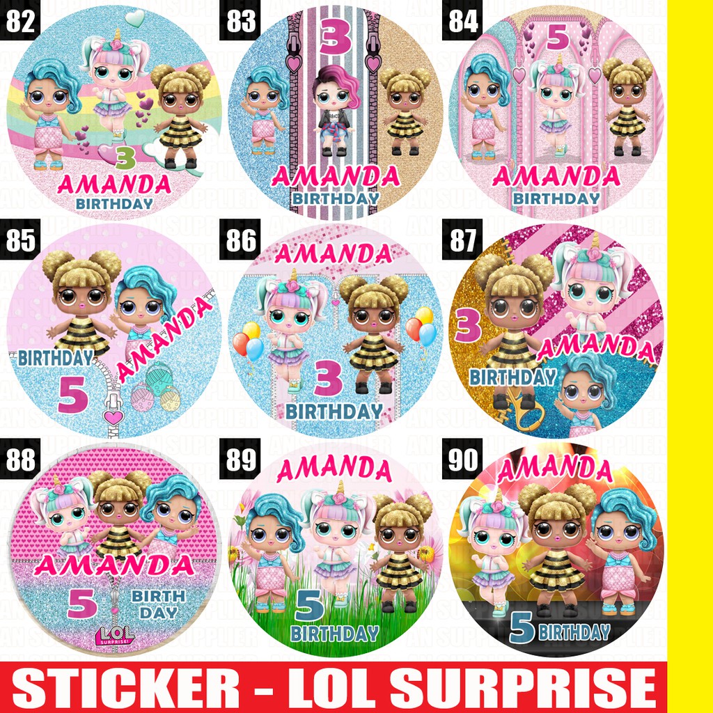 60 STIKER LABEL BAG / KUE / SOUVENIR ULTAH ULANG TAHUN - LOL A