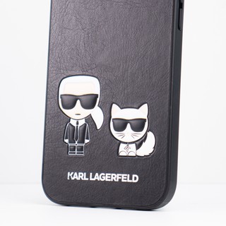 Karl Lagerfeld PU Ikonik Karl Choupette F.Body Black - Case IPhone 12