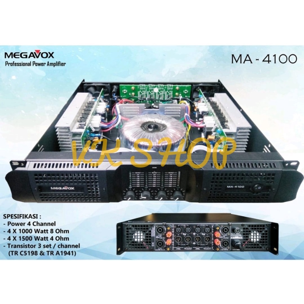 POWER AMPLIFIER MEGAVOX MA4100 / MA 4100 ORIGINAL 4CHANNEL