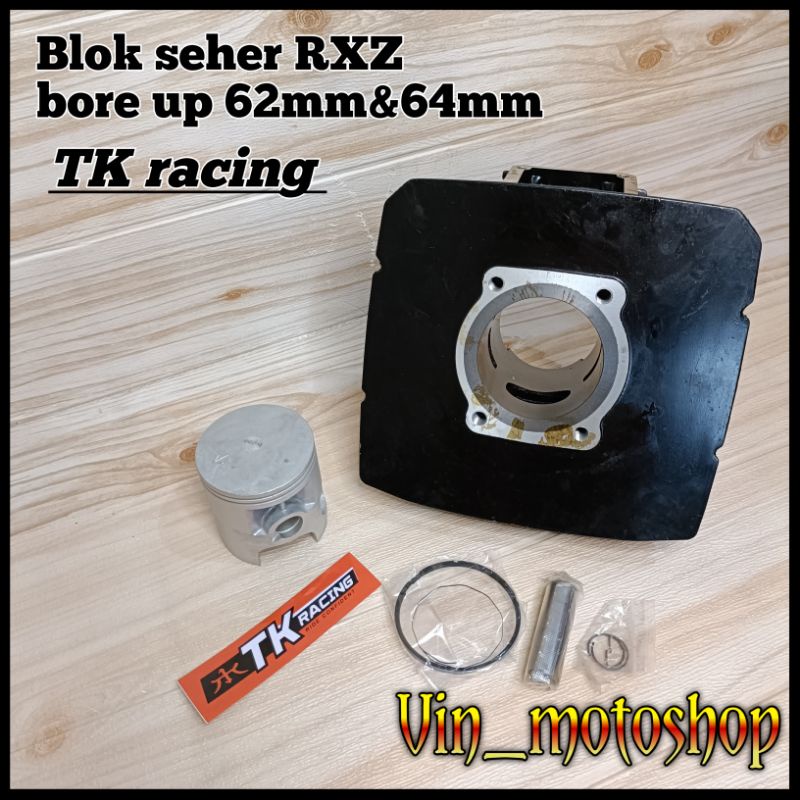 Blok seher RXZ TK racing bore up 62mm & 64mm plus seher siap pasang