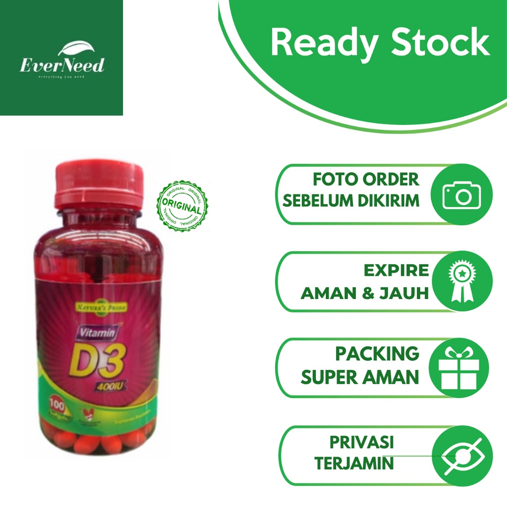 Nature's Pride Vitamin D3 400IU Isi 100 Softgel