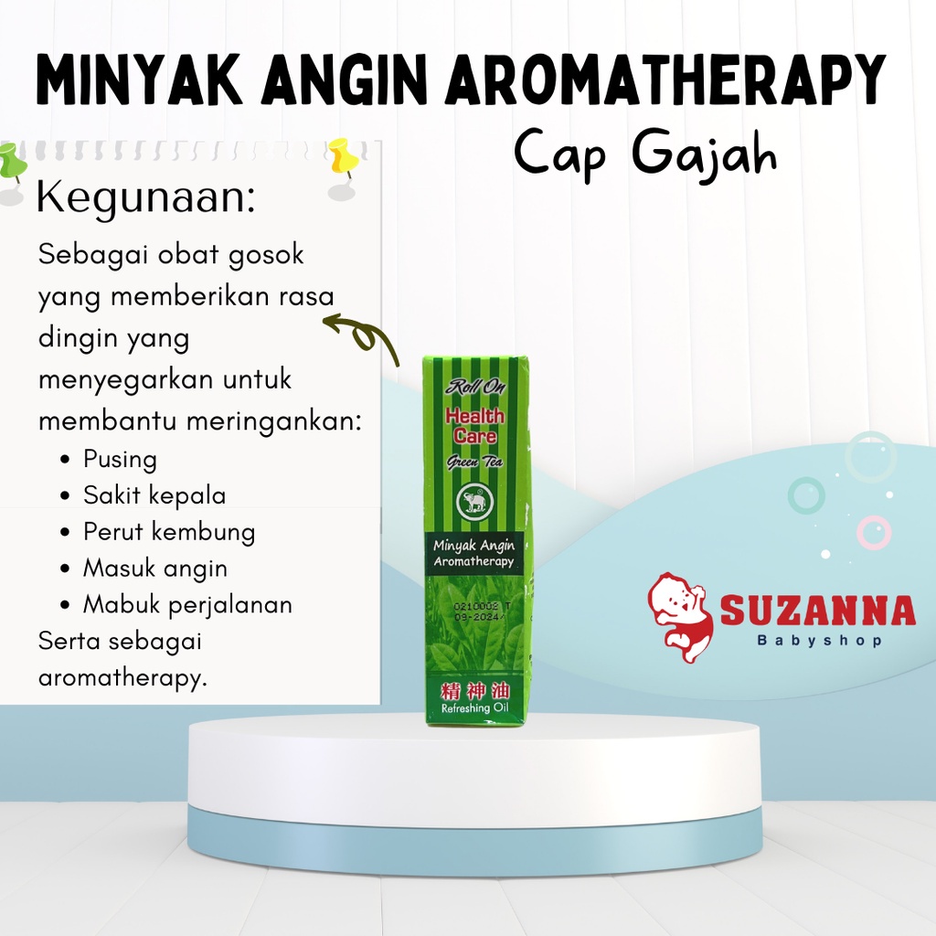 Usfi Health Care Minyak Angin Aromatherapy Green Tea Cap Gajah 10ml