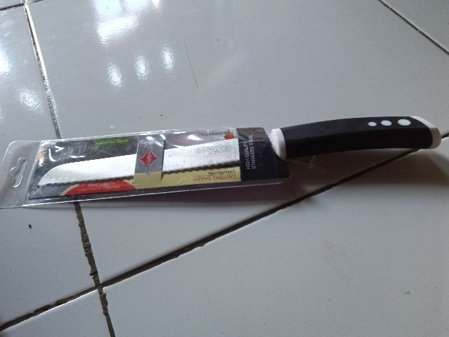 Ps-0001 Pisau Bergerigi Stainless Steel Pisau Roti Serrated Knife