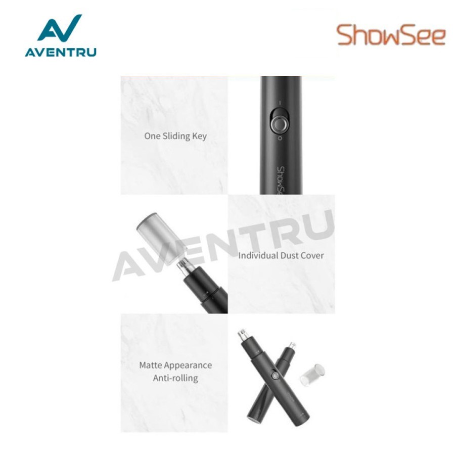 ShowSee C1-BK Electric Nose Hair Trimmer Cleaner Bulu Hidung