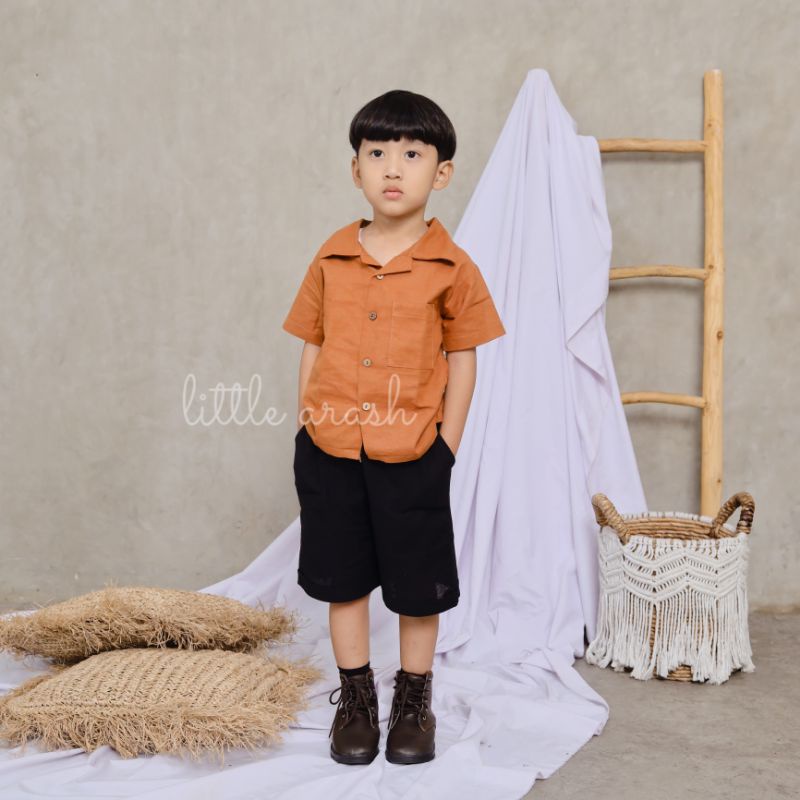 Domikado | Kai Shirt | Kemeja anak bahan linen | Atasan anak