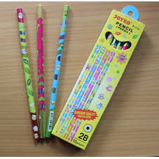 PENSIL TULIS HITAM 2B KAYU MEREK JOYKO BERGAMBAR MOTIF BURUNG HANTU 4 WARNA WARNI P 114 1 PCS