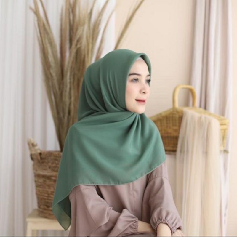 MY JUMSHI) " HIJAU SEAWOOD "JILBAB SEGIEMPAT BELLA SQUARE PREMIUM // JILBAB BELLA SQUARE PREMIUM// J