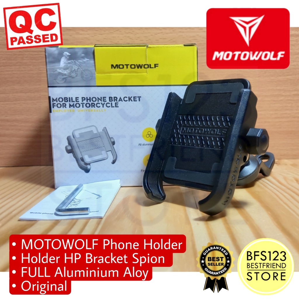 MOTOWOLF Phone Holder Holder HP Bracket Spion Aluminium Aloy Original