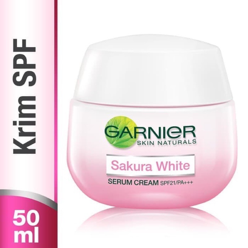 ORIGINAL Garnier Sakura White Siang Serum Day Cream SPF 21 Pot 50 ml