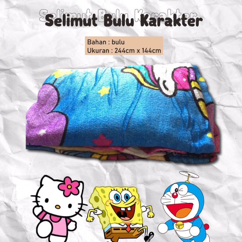 SELIMUT ANAK KARAKTER - SELIMUT BULU - SELIMUT KARAKTER