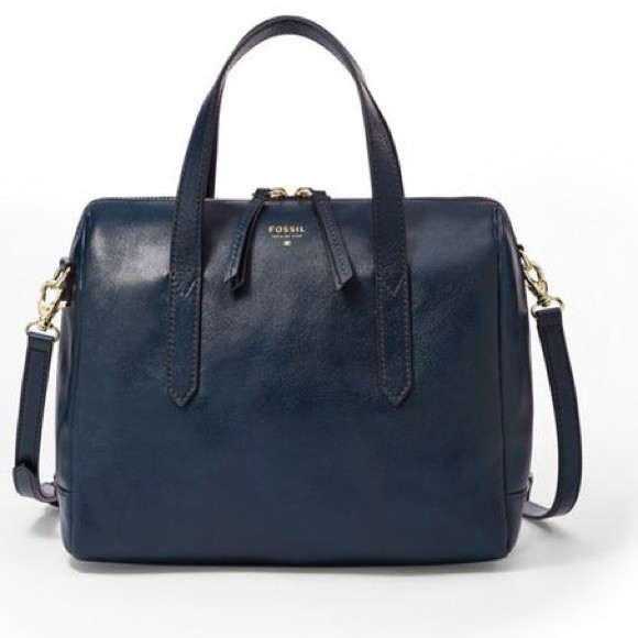 Fossil Sydney Satchel Heritage Blue / Herblue - Tas Branded Leather Kulit Asli Ori Original Murah