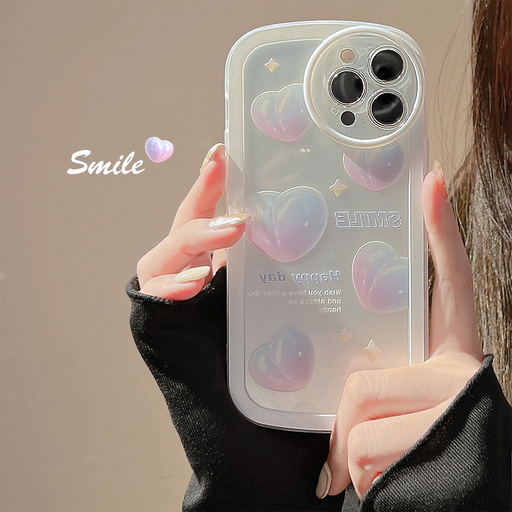 Soft Case Silikon Motif Hati Pink Biru Cover Iphone 14 7 8 SE2020 7 + 8PLUS XS XR 11 12 13 PRO MAX