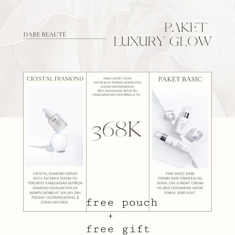 Dabe Beaute Skincare / LUXURY GLOW PACKAGE/ paket glow dabe beaute