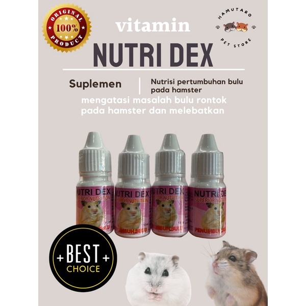 Vitamin Hamster Nutri Dex Penumbuh Bulu Dan Mencegah Kerontokan